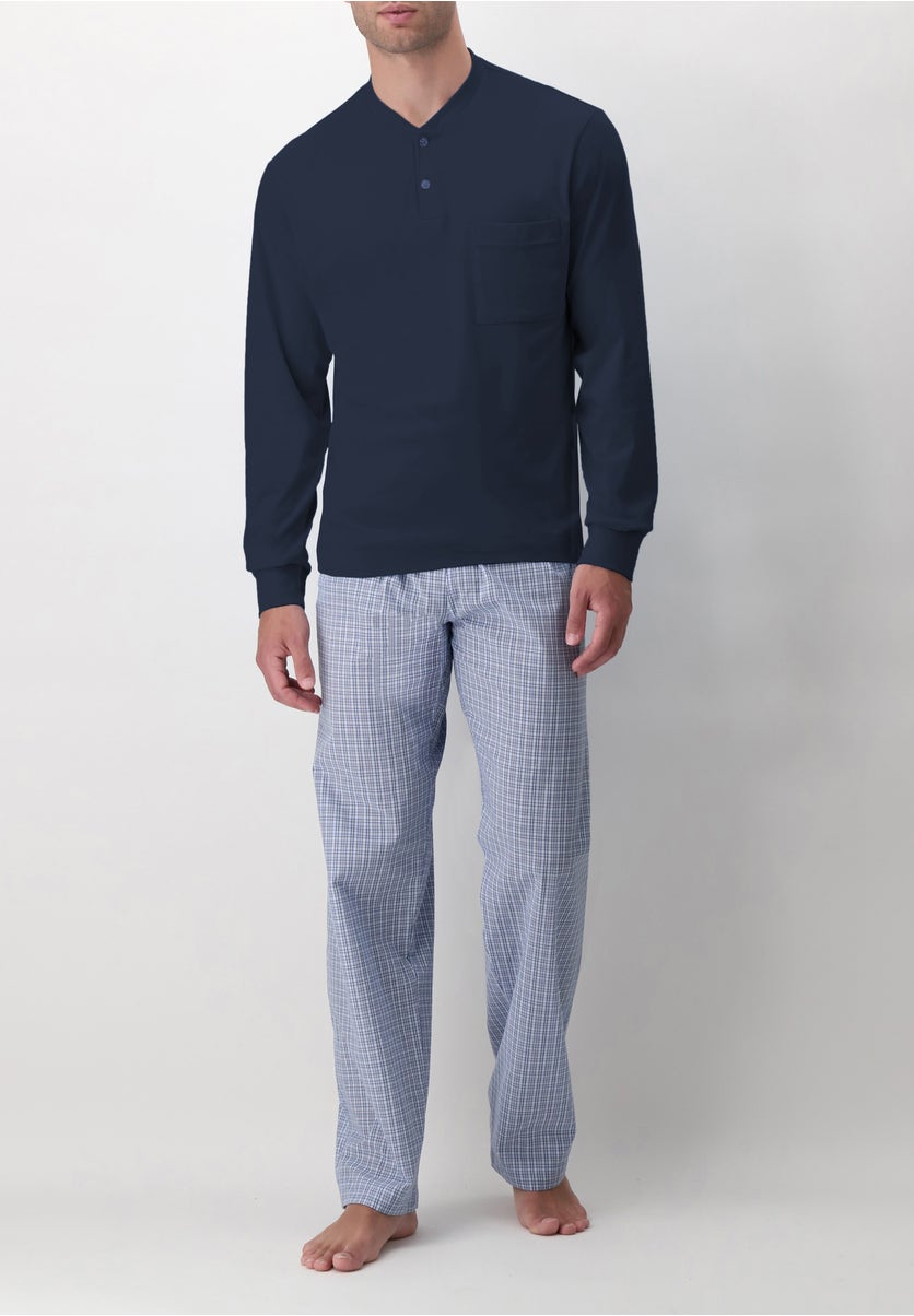 Serafino Jersey Light Cotton and Cotton Cloth Long Pyjamas