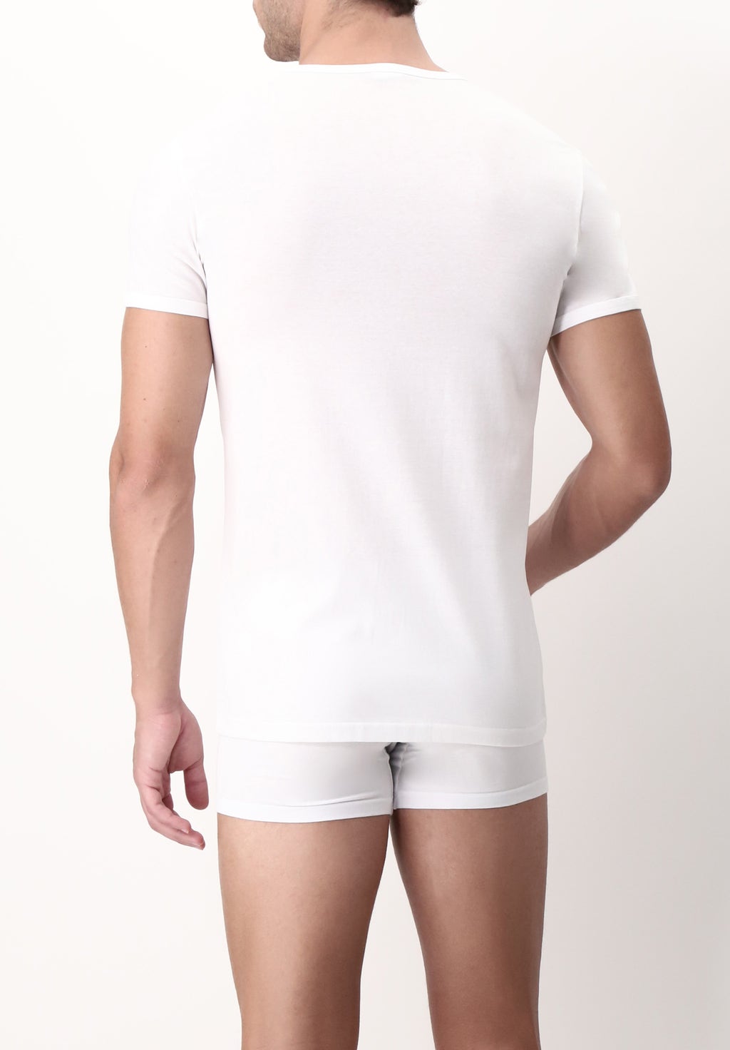 T-Shirt con Scollo a V in Cotone Total Cotton