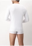 Long-sleeved crew-neck T-shirt in Warm Soft Line Cotton