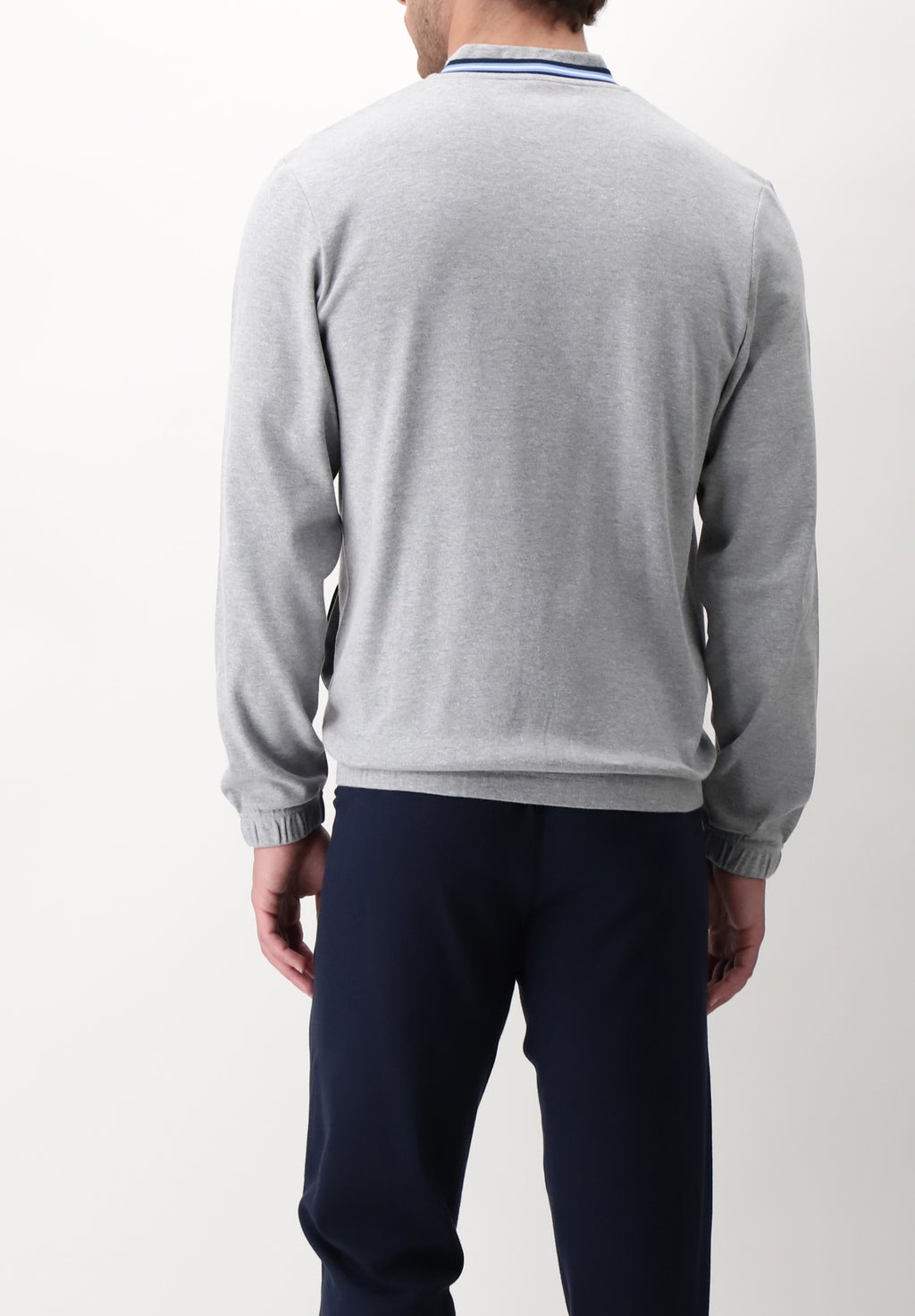 Tuta Aperta con Zip in Cotone con Dettagli a Righe