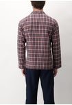 Open Long Pajamas in Cotton Soft Check with Buttons