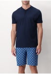 Serafino Light Cotton Jersey Short Pyjamas Apple Print