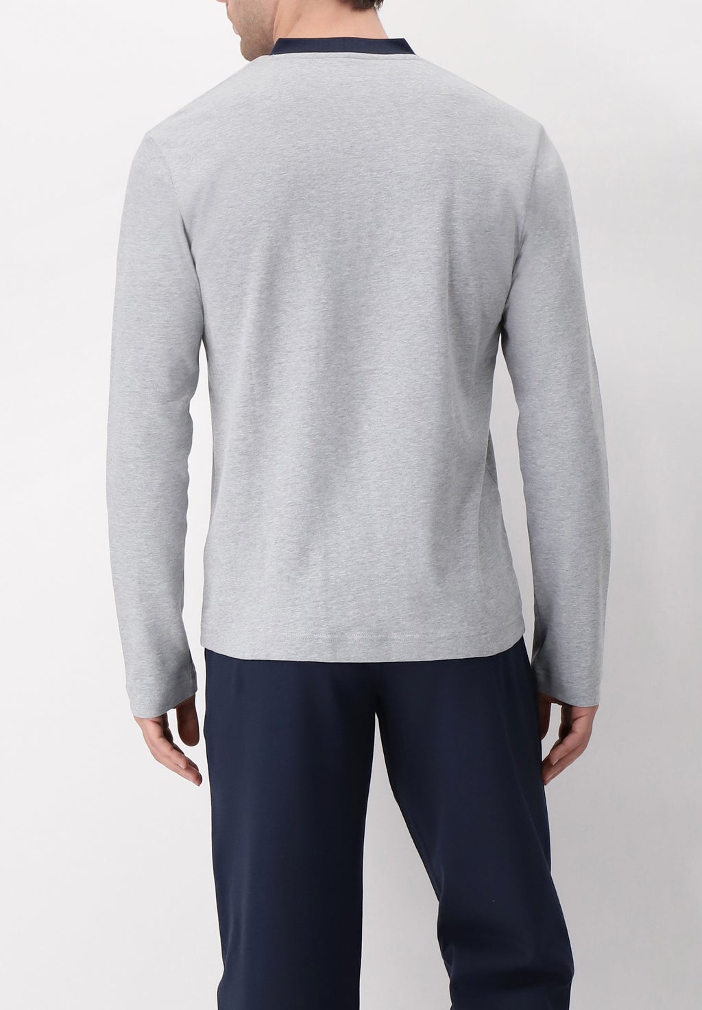 Pigiama Lungo Serafino in Interlock di Cotone Basic