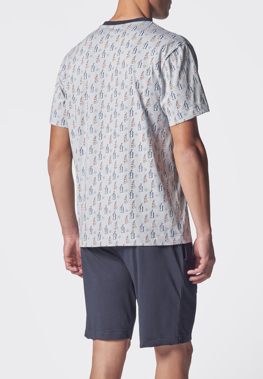 Beach Print Light Cotton Jersey Short Pyjamas