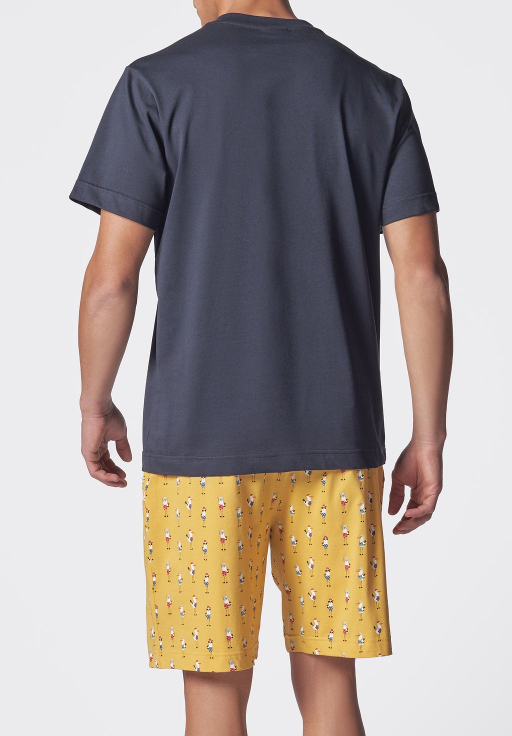 Seagulls Print Light Cotton Jersey Short Pyjamas