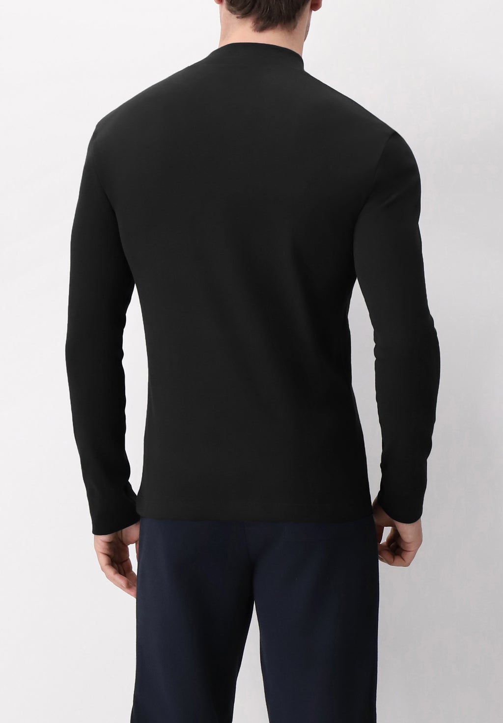 Long-sleeved Mock Neck Sweater in Warm Cotton