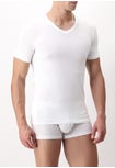 T-shirt con Scollo a V in Modal Elasticizzato Puro Modal